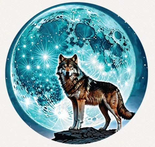 Hayleybug 1 oz Lunar Sentinal Wolf silver Round Mintage of 20 w/ COA