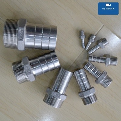 MALE NPT Thread Pipe Fitting to Barb Hose Connector Stainless Steel US SHIPPING