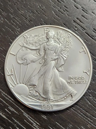 1991 $1 American Silver Eagle Dollars uncirculated Brilliant