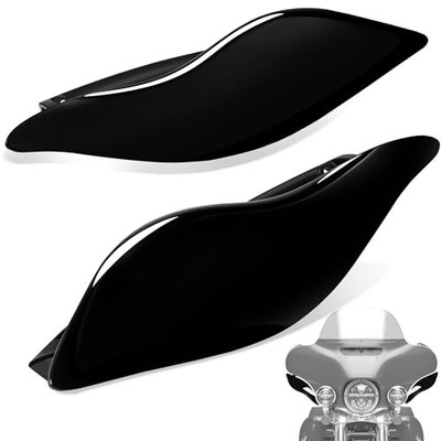 Black Fairing Wind Deflector, Adjustable Upper Side Wing Air Deflectors 