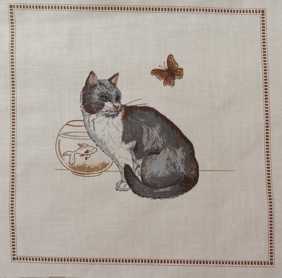 VTG~Cranston~''Cats''~Pic Book Patches~''Cat,Fish,Butterfly''~Cotton Fabric~ 8''x8''