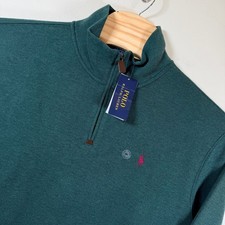 Polo Ralph Lauren Classic Ribbed Quarter Zip Pullover Men's XXL Hunter Green NEW