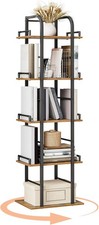 5 Tier Rotating Bookshelf Freestanding Corner Bookshelf 360 Spinning Bookcase