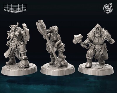 Nordische Barbaren Miniatur Set Wikinger Berserker Figur für TTRPGs wie D&D 5e