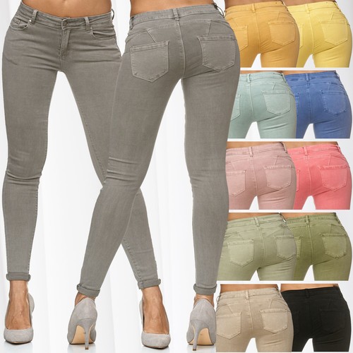 Pantalones vaqueros elástico para mujer con efecto Push Up Stretch Tubos  Flaco | eBay