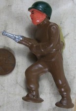 Vintage Barclay Pod Foot Soldier With Flame Thrower Green Helmet 2