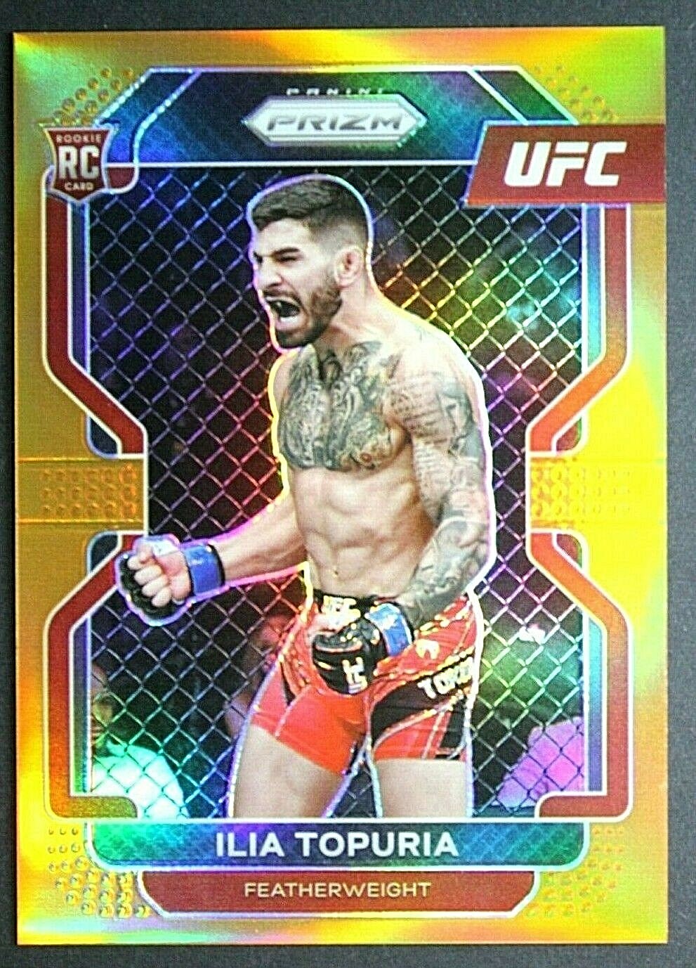 2022 Prizm UFC Ilia Topuria Orange Prizm Rookie 46 /99 RC Featherweight 💎🔥💎🔥