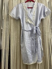 vtg Gilead womens bathrobe nightgown wrap dress lace lavender lace M