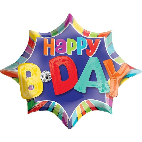 rainbow happy birthday balloon 3D