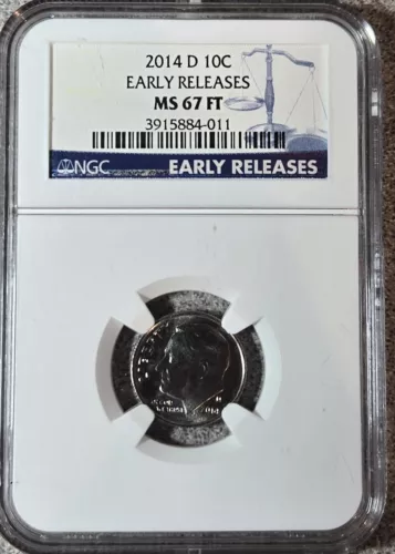 2014 D 10C NGC MS67 FT Roosevelt Dime EARLY RELEASES