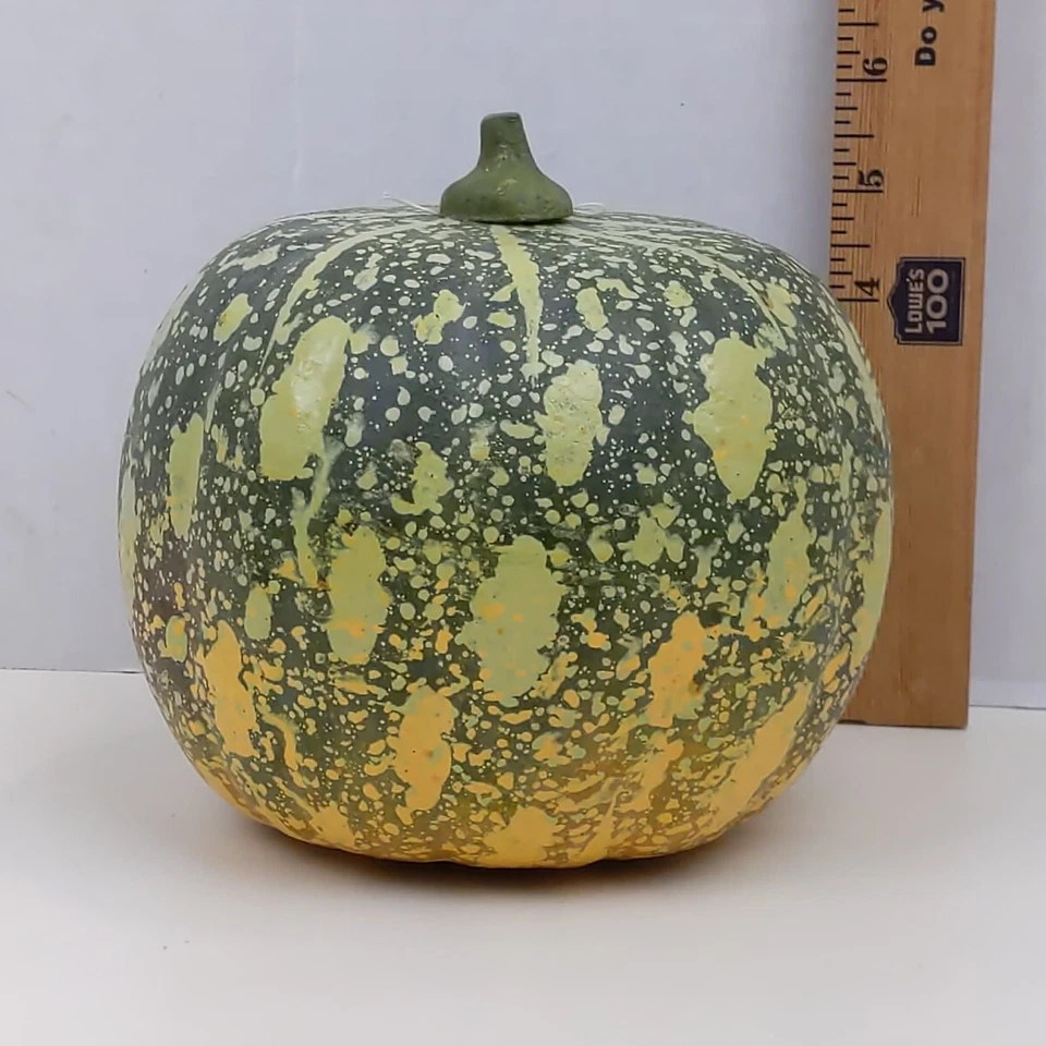 Decoración facial de monstruo calabaza de Halloween de colección verde sonriente Jack O linterna  Foto 2 de 4