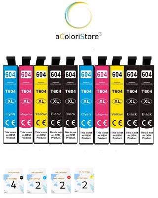 10 cartucce T604XL EPSON XP-2205 XP-2200 XP-3200 WF-2910 WF-2930 XP-3205 WF-2935