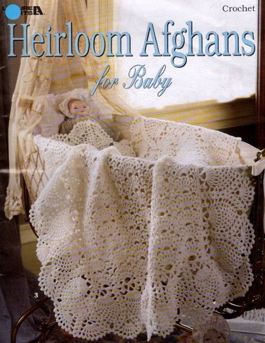 LEISURE ARTS CROCHET HEIRLOOM AFGHANS FOR BABY 6 DESIGNS
