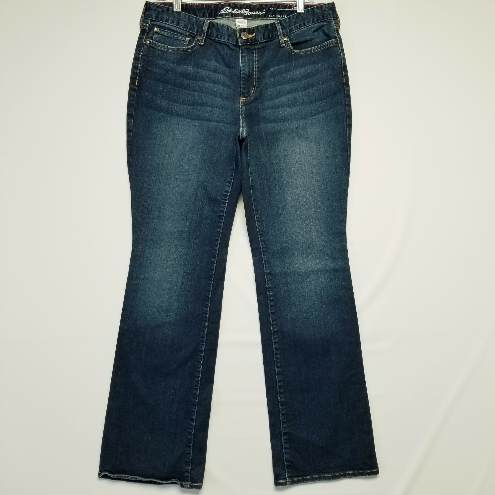 Jean femme vintage Eddie Bauer bleu denim coton taille haute maman