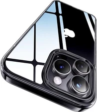 CASEKOO iPhone 16 Pro Clear Case, Anti-Yellow, 12FT Pro, 6.3", Black