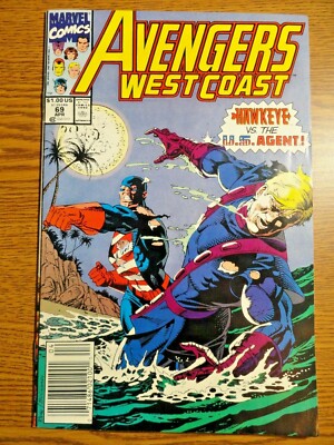 Avengers West Coast #69 Zeitungskiosk Hawkeye Vs John Walker US Vertreter 1st Pr