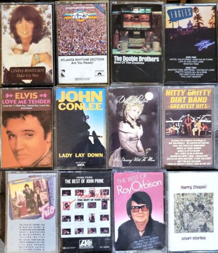 Cassette Tape LOT OF 13 Country Southern Rock EAGLES JOHN PRINE LINDA RONSTADT