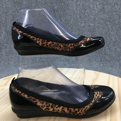 Laura Ashley Shoes Womens 7 M Wenlock Ballet Flats Black Faux Leather Comfort