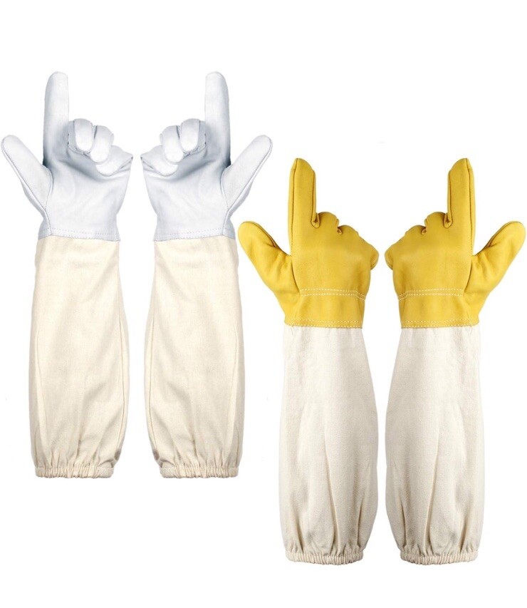 Cowhide Beekeeping Gloves XXS for Men & Women with Cuffs-image