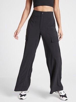 Athleta Black Chelsea Utility Wide Leg Pant 4 Tall Perfect! Work Travel | eBay