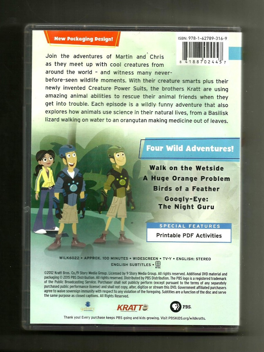 PBS KIDS Wild Kratts: Jungle Animals (2012, DVD) 4 Adventures