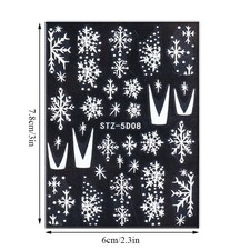 Alexnailart Weihnachts-Nagelaufkleber 3D – 12 Blätter Water Transfer Decals Für Festliche Nail Art