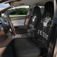 Cross Faith, Jesus car Seat Cover, for vehicle, gift for new drive Christian, X2