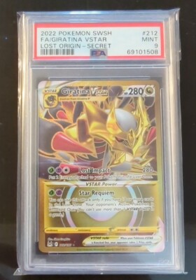⭐ Pokemon Giratina VSTAR 212 Lost Origin Secret Rare GOLD PSA 9
