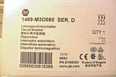 Allen Bradley 1489- M3D080 - Miniature Circuit Breaker New in Factory Box