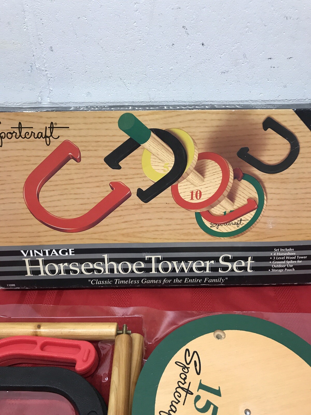 Vintage Horseshoe game Horseshoe Tower Set From Sportcraft Wood Target