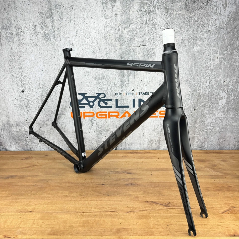 Cuadro de bicicleta de carretera Stevens Aspin CT 2014 56 cm freno de llanta aleación negra 700c Foto 3 de 4