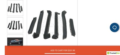 1986-96 Chevrolet Corvette Roofrail Weatherstrip Seal 6 Piece Set Metro Moulded 