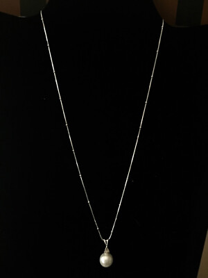 送税込【CRAFTD London】Rounded Real Pearl Necklace Silver♪ Real Freshwater Pearl Necklace (Silver) | CRAFTD London
