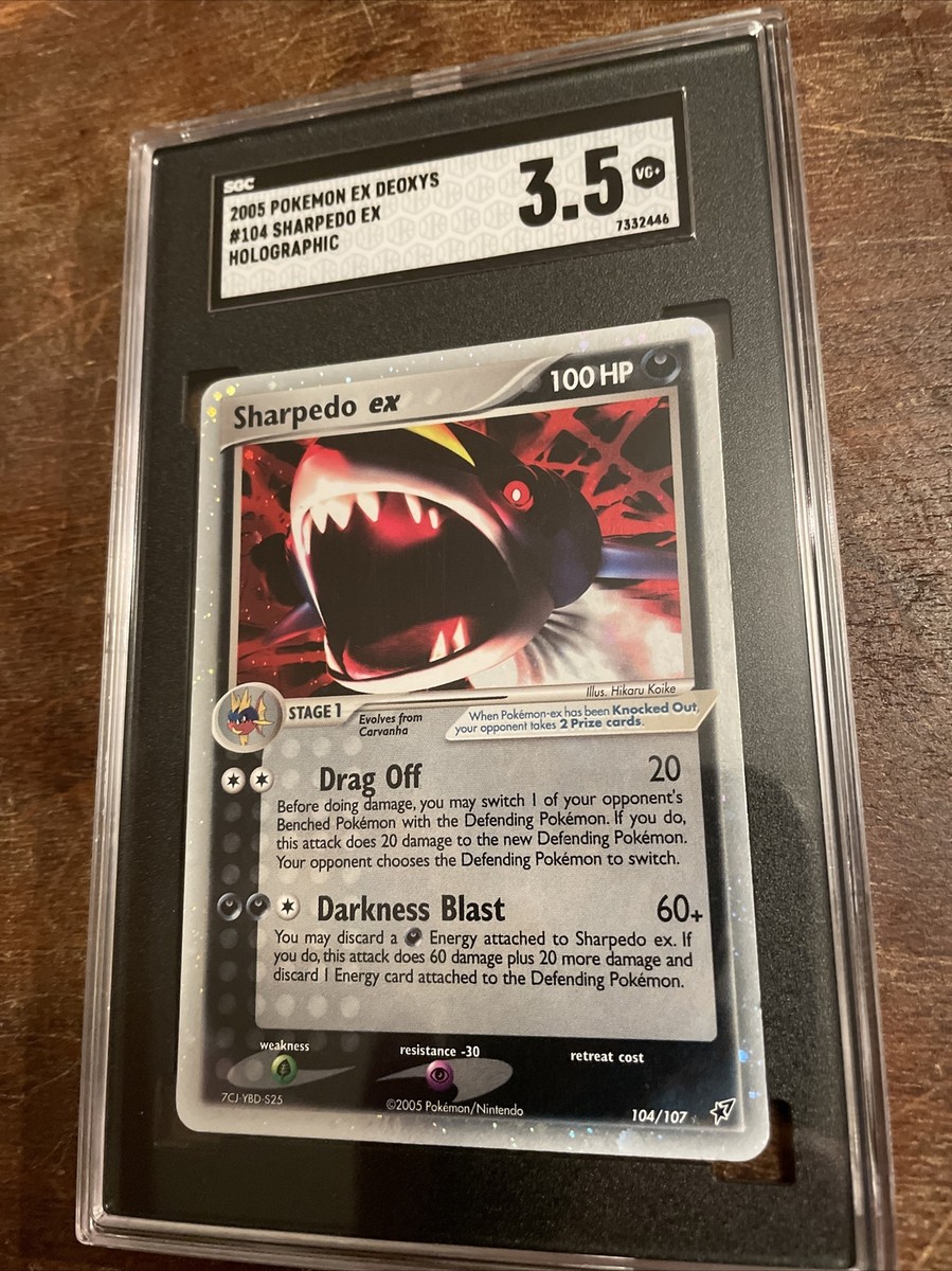 SGC Graded 3.5 VG+ 2005 Pokémon EX Deoxys #104 Sharpedo EX SGC Graded 3.5 VG+ 2005 Pokémon EX Deoxys #104 Sharpedo EX