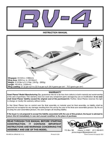 Great Planes Instruction Build Owner's Manuals VARIOUS MODELS ARF RTF Kits +MORE - Picture 236 of 241