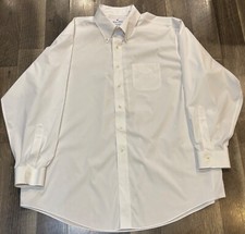 Brooks Brothers Performance Shirt Men's 18/35 White Stretch Coolmax Madison Fit