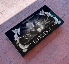 12x24x0.45 inch Human Headstone, Tombstone, Grave Marker, Diamond Engraved