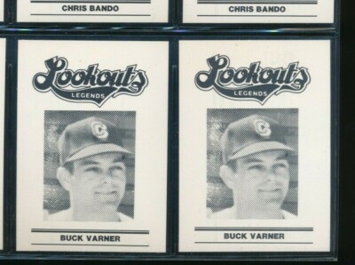 Lot (2) 1988 CHATTANOOGA LOOKOUTS LEGENDS Buck Varner Baseball (BN20 ...