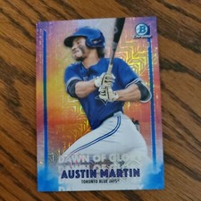2021 Bowman Chrome Dawn of Glory Blue Refractor #DG10 Austin Martin /150
