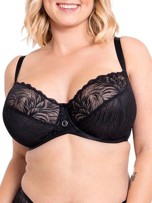 Curvy Kate Lace Daze Balcony Balconette Bra, Black. 32HH UK