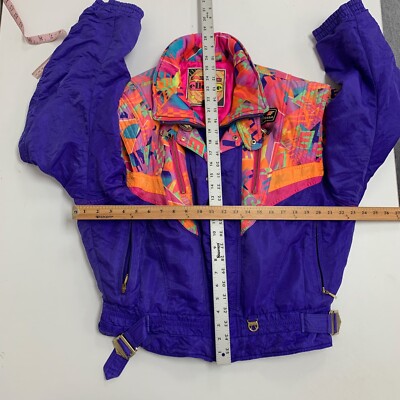Vintage Ellesse Jacket Womens M Medium Colorful Belted Retro