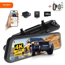 WOLFBOX G900PRO IMX678 Mirror Dash Cam GPS WIFI Voice Control Parking Monitoring