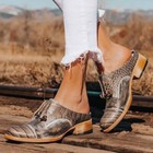 Freebird Womens Malena Western Gray Leather Stacked Block Heel Slip On Mules 7 — photo 1