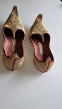Old Slippers, Golden Alladin Shoes. Middle East. Ancient Babouches