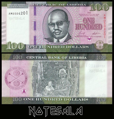 LIBERIA FULL SET 5 Pcs 20, 50, 100, 500 & 1.000$ DOLLARS 2022 Pick-W39 to 43 UNC - Picture 4 of 6