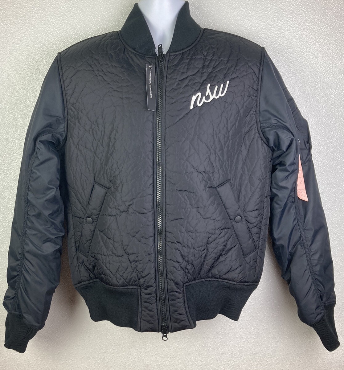 Nike NSW Synthetic Fill Bomber Jacket Black/Pink 928917-010 Men's Small $250