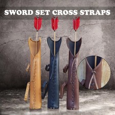 Archery Waist Arrow Quiver PU Leather Holder Hunting Bag Pouch Cosplay Props NEW