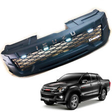 FOR ISUZU DMAX D-MAX 2012 13 14 FRONT BLACK GRILL GRILLE WITH 4 LED CHROME LOGO