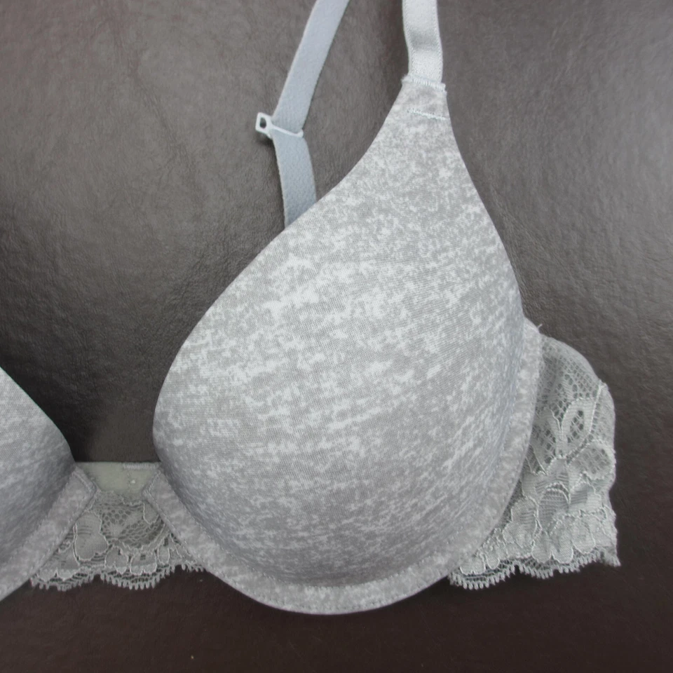 So Bra 34A Gris Acolchado Con Aros Cierre Ajustable Trasero Foto 4 de 4