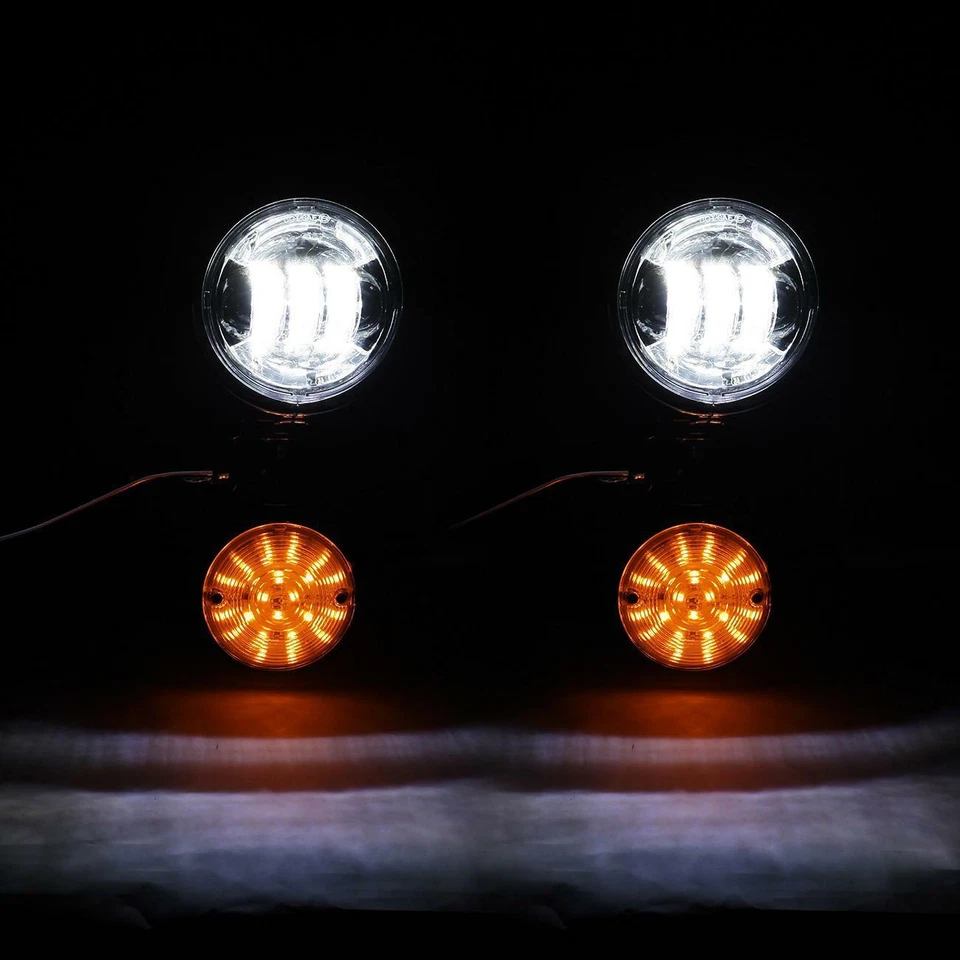 LED Fog Passing Turn Signal Light Bar For Harley Touring Electra Glide Road King - Image 3 of 4